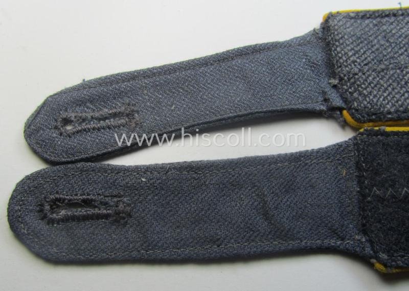 Pair of WH (Luftwaffe) shoulderstraps as was executed in typical 'HBT'-type cloth and piped in the bright-yellow-coloured branchcolour as was intended for a: 'Soldat der Flieger- o. Fallschirmjäger-Trpn.' — image 5