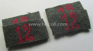 Pair of WH (Heeres) 'Veterinäre'-related, so-called: regimental shoulderstrap-'slip-ons' (ie. 'Schulterstück-Überschuben') …