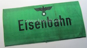 DRB- (ie. 'Deutsche Reichsbahn'-) related armband entitled: 'Eisenbahn' being of …