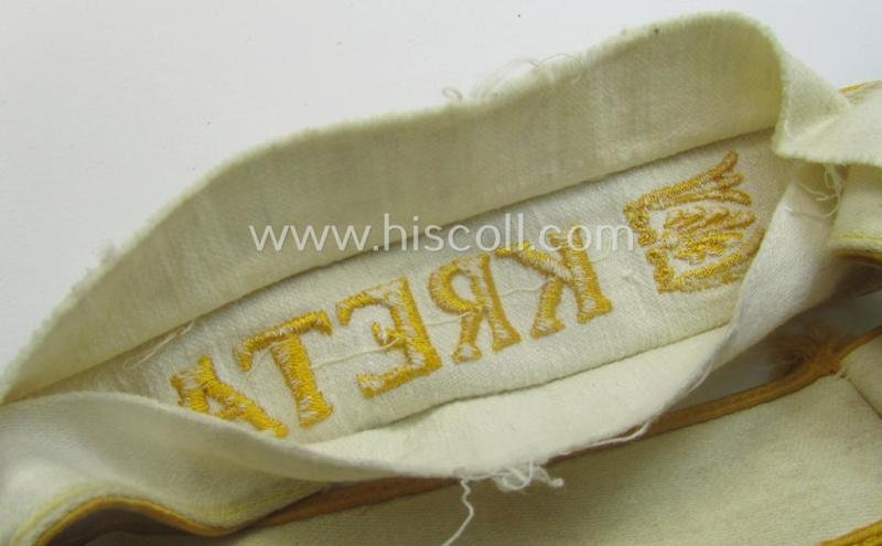 WH cuff-title (ie. 'Ärmelstreifen') entitled: 'Kreta' (being an example that comes in a clearly issued-, worn- and/or most certainly once tunic-attached, condition) — image 7