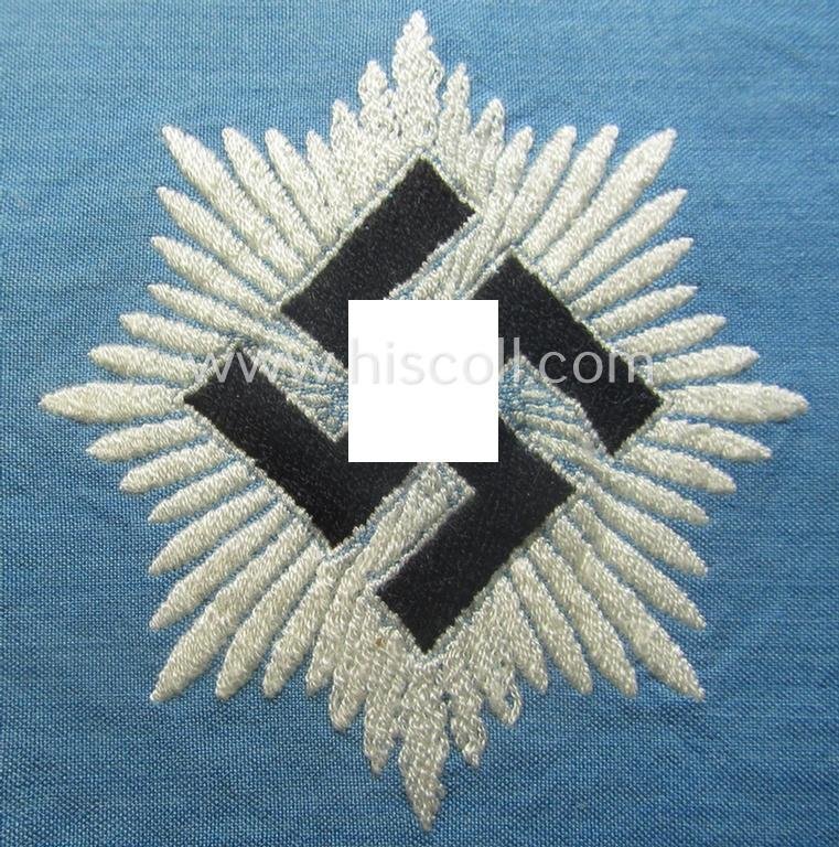 Light-blue-coloured and neatly 'BeVo'-woven, so-called: RLB (or: 'Reichsluftschutzbund') 'Amtsträger'-armband depicting the typical 'RLB'-logo (without lettering) and showing an interwoven makers'-designation (ie. '34'-numeral) — image 2
