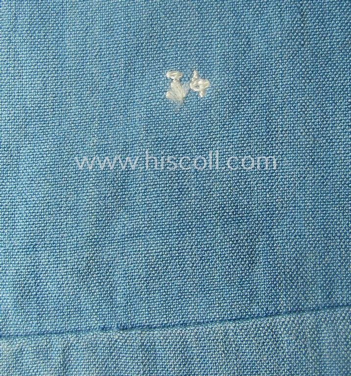 Light-blue-coloured and neatly 'BeVo'-woven, so-called: RLB (or: 'Reichsluftschutzbund') 'Amtsträger'-armband depicting the typical 'RLB'-logo (without lettering) and showing an interwoven makers'-designation (ie. '34'-numeral) — image 4