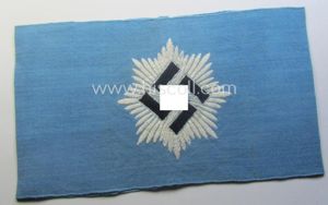 Light-blue-coloured and neatly 'BeVo'-woven, so-called: RLB (or: 'Reichsluftschutzbund') 'Amtsträger'-armband depicting …