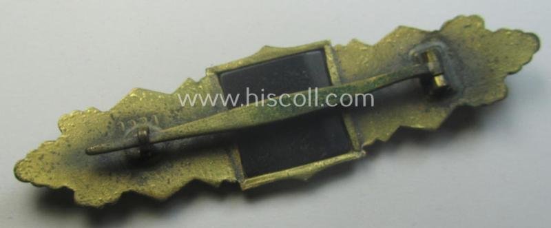 'Nahkampfspange in Bronze' (or: bronze-class close-combat clasp ie. CCC) being a maker- (ie. 'F.&B.-L.'-) marked- and/or minimally converse-shaped specimen as was produced by the maker- (ie. 'Hersteller') 'Funcke u. Brüninghaus' — image 3