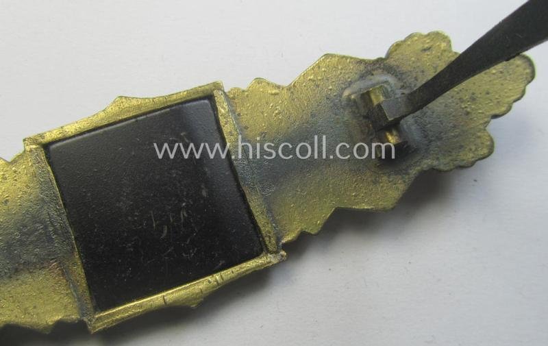 'Nahkampfspange in Bronze' (or: bronze-class close-combat clasp ie. CCC) being a maker- (ie. 'F.&B.-L.'-) marked- and/or minimally converse-shaped specimen as was produced by the maker- (ie. 'Hersteller') 'Funcke u. Brüninghaus' — image 6