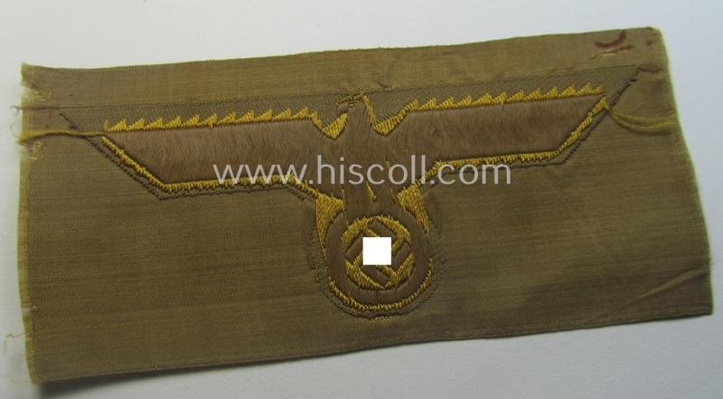 WH (Kriegsmarine) 'tropical-issue' (ie. DAK or: 'Deutsches Afrika Korps'-related-) breasteagle, as executed in neat so-called: 'BeVo'-weave style that comes in a 'virtually mint- ie. unissued', condition — image 3