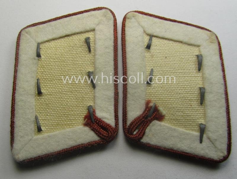 Fully matching pair of WH (Luftwaffe) light-brown-piped, EM- (ie. NCO-) type collar-patches (ie. 'Kragenspiegel') as was intended for usage by a member within one of the units of the: 'Hermann Göring-Division' — image 2