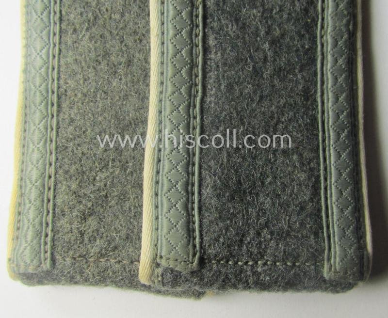 Pair of WH (Heeres), early- (ie. mid-) war-period- (ie. 'M40- o. M43'-) pattern NCO-type shoulderstraps as piped in the white-coloured branchcolour as was intended for an: 'Uffz. eines Infanterie-Rgts.' — image 2