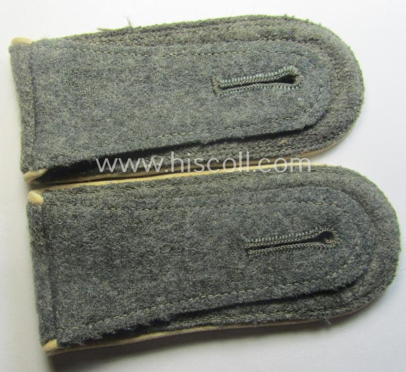 Pair of WH (Heeres), early- (ie. mid-) war-period- (ie. 'M40- o. M43'-) pattern NCO-type shoulderstraps as piped in the white-coloured branchcolour as was intended for an: 'Uffz. eines Infanterie-Rgts.' — image 3