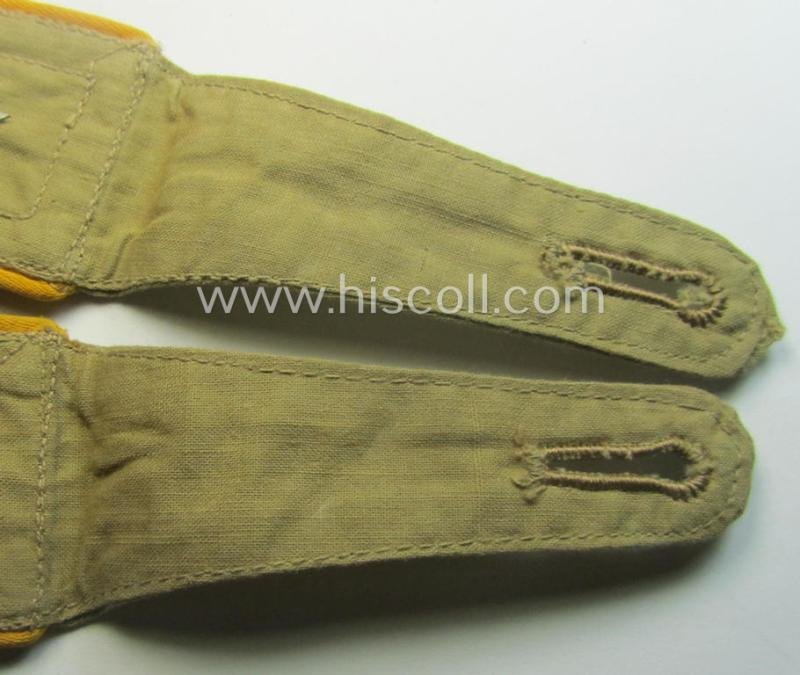 Pair of WH (Luftwaffe) 'tropical-styled', NCO-type shoulderstraps (as was specifically for usage on the tropical-shirts ie. tunics) as was intended for usage by a: 'Feldwebel der Flieger- o. Fallschirm-Trpn.' — image 5