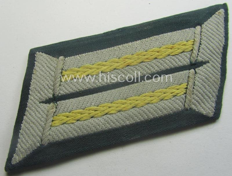 Pair of WH (Heeres) (later-war-pattern) officers'-type collar-tabs (ie. 'Kragenspiegel für Offz.') as executed in 'BeVo'-weave pattern as was intended for an officer serving within the: 'Nachrichten-Trpn.' — image 2