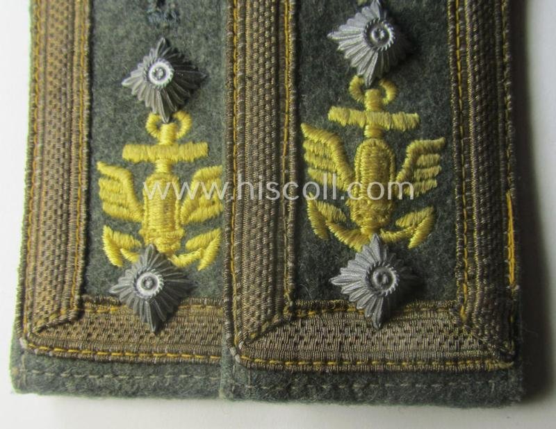 Fully matching pair of neatly 'cyphered'- (and I deem early- ie. mid-war-period), WH (Kriegsmarine) NCO-type shoulderstraps as was intended for usage by an: 'Oberfeldwebel eines Küsten-Artillerie-Rgts. o. Abtlgs.' — image 2