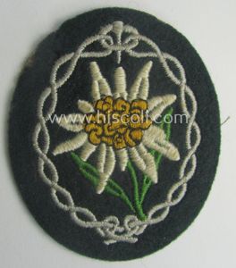 WH (Heeres) EM- (ie. NCO-) type: 'Edelweiss'-armpatch (being a machine-embroidered …