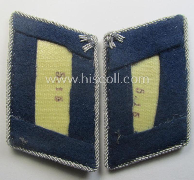 Pair of WH (Luftwaffe) officers'-type collar-patches (ie. 'Kragenspiegel für Offiziere') as executed in darker-blue-coloured wool as was intended for usage by an: 'Oberstleutnant o. Arzt der der Sanitäts-Trpn.' — image 3