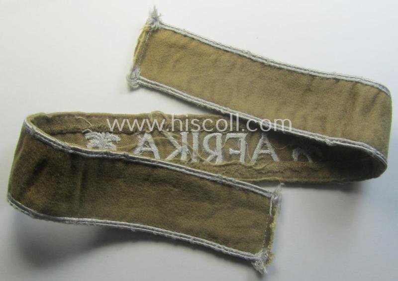 WH cuff-title (ie. 'Ärmelstreifen') entitled: 'Afrika' (being a totally non-shortened example that comes in an overall very nice- (ie. issued and clearly worn ie. once tunic-attached-), condition — image 3