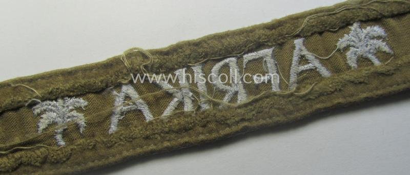 WH cuff-title (ie. 'Ärmelstreifen') entitled: 'Afrika' (being a totally non-shortened example that comes in an overall very nice- (ie. issued and clearly worn ie. once tunic-attached-), condition — image 4