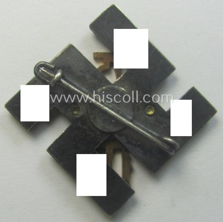 Commemorative - and I deem 'Buntmetall'-based - 'tinnie' being a non-maker-marked example depicting a swastika-sign mentioning the region: 'Coburg' upon which a golden-toned 'label' showing the text: '75 Jahre - 1860 - 1936' is attached — image 2