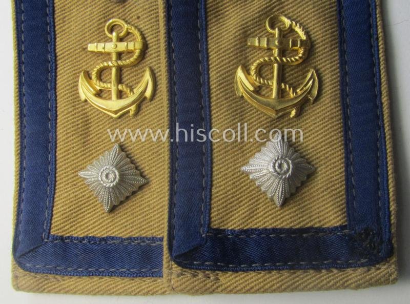 Minimally used - and fully matching! - pair of WH (Kriegsmarine) 'tropical-styled', 'cyphered' NCO-type shoulderstraps (as was specifically intended for usage on the tropical-shirts ie. tunics) as was intended for a: 'Feldwebel' — image 2