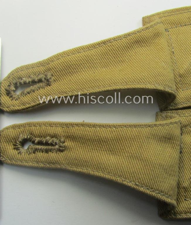 Minimally used - and fully matching! - pair of WH (Kriegsmarine) 'tropical-styled', 'cyphered' NCO-type shoulderstraps (as was specifically intended for usage on the tropical-shirts ie. tunics) as was intended for a: 'Feldwebel' — image 5
