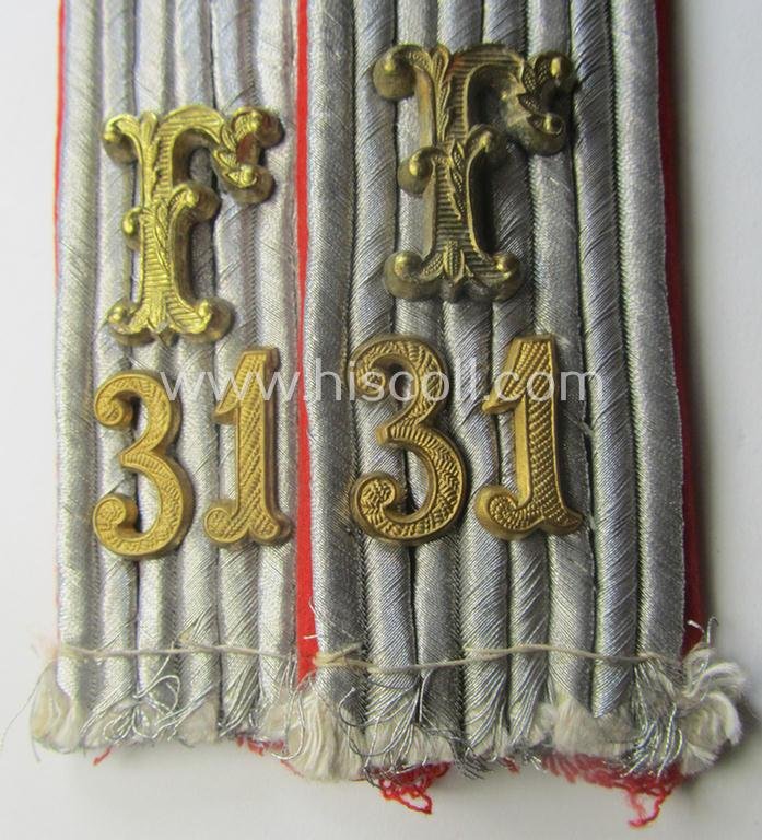 Pair of neatly 'cyphered', WH (Luftwaffe) officers'-type shoulderboards: 'Leutnant des Festungs-Flakartillerie-Abtlgs o. Rgts. 31' — image 2