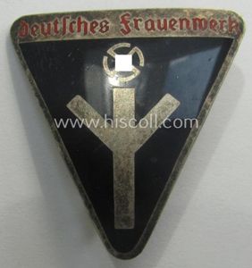 'NS-Frauenschaft'-membership-badge (ie. 'Mitgliedsabzeichen') being a (typical) 3-cms.-sized example of the …