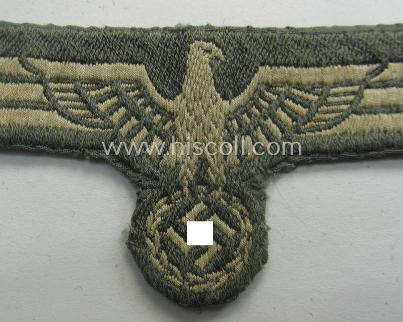 Truly used WH (Heeres) early- (ie. pre)-war-period- and/or greyish-white-coloured breast-eagle of the so-called: 'M35-pattern' (ie. 'Brustadler für Mannschaften u. Uffz.') as was executed in the 'BeVo'-weave pattern — image 2