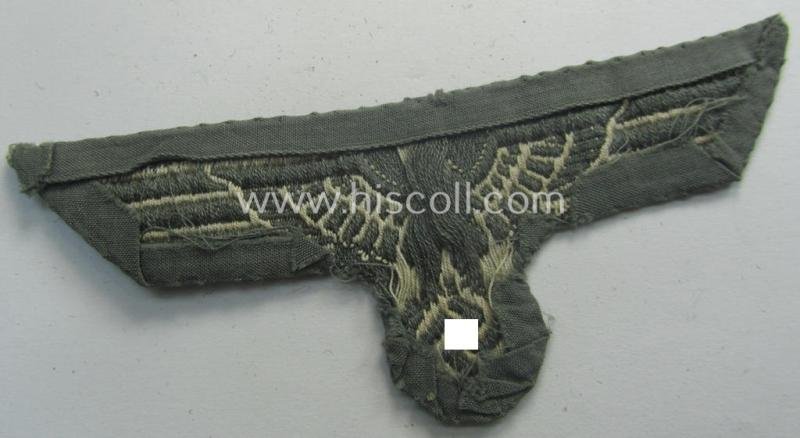 Truly used WH (Heeres) early- (ie. pre)-war-period- and/or greyish-white-coloured breast-eagle of the so-called: 'M35-pattern' (ie. 'Brustadler für Mannschaften u. Uffz.') as was executed in the 'BeVo'-weave pattern — image 3