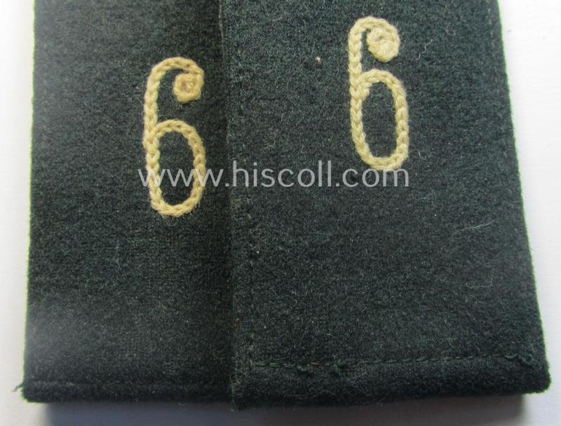 Pair of WH (Heeres), early- (ie. pre-) war-period, 'M36- o. M40'-pattern (pointed-styled- and 'cyphered') so-called: EM-type shoulderstraps: 'Soldat des Infanterie-Rgts. 6' — image 2