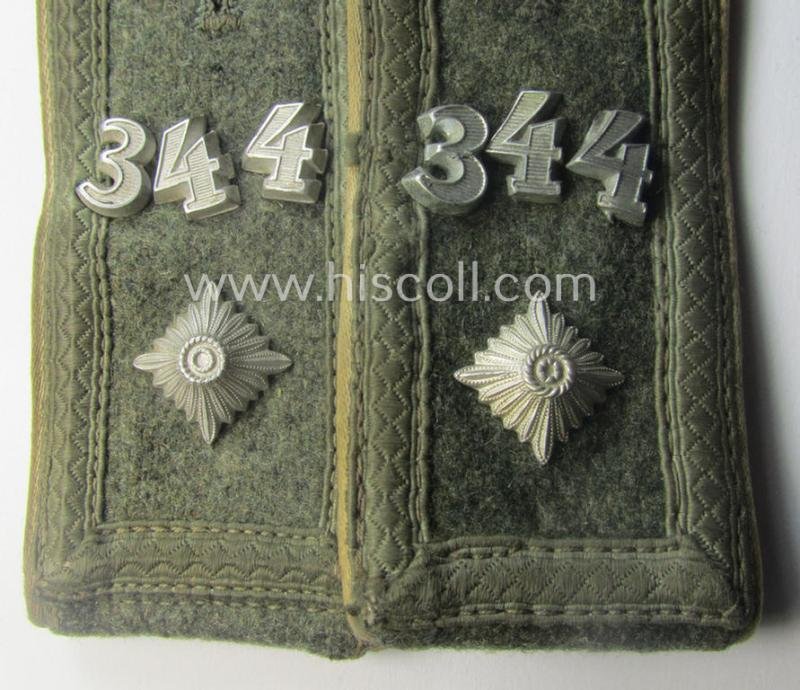 Pair of WH (Heeres) neatly 'cyphered', 'M40 o. M43'-pattern NCO-type shoulderstraps: 'Feldwebel des Infanterie-Rgts. 344' (part of the '223. Inf.Div.') — image 2