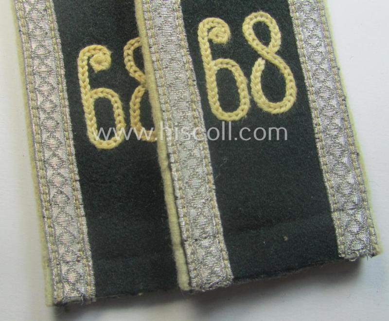 Pair of WH (Heeres) neatly 'cyphered', NCO-type shoulderstraps: 'Uffz. des Infanterie-Rgts. 68' — image 2