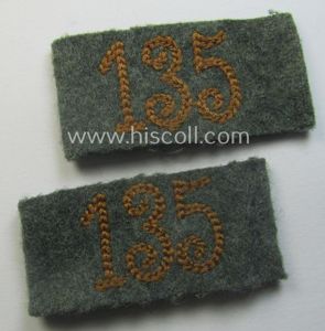 Pair of WH (Heeres) 'Kradschützen'-related, so-called: regimental shoulderstrap-'slip-ons' (ie. 'Schulterstück-Überschuben'): …