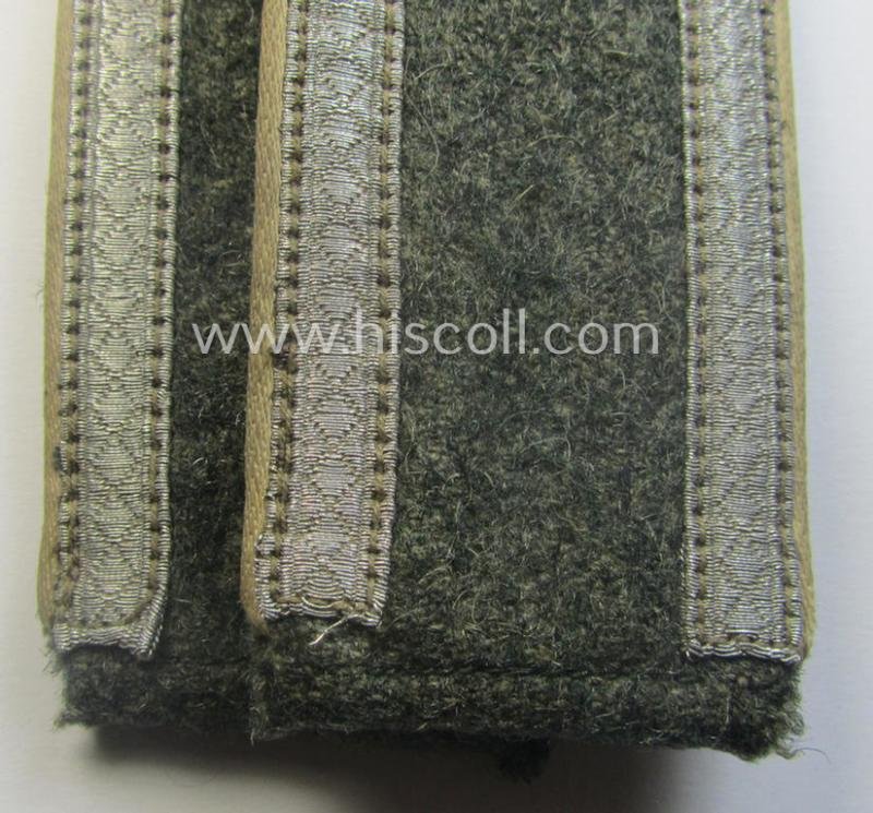 Pair of WH (Heeres), early- (ie. mid-) war-period- (ie. 'M40- o. M43'-) pattern NCO-type shoulderstraps as piped in the white-coloured branchcolour as was intended for an: 'Uffz. eines Infanterie-Rgts.' — image 2