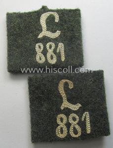 Pair of WH (Heeres) 'Infanterie'-related 'Schulterstück-Überschuben': 'Soldat des Landesschützen-Batalions 881'