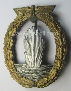 Regrettably denazified, WH (KM) 'Kriegsabzeichen für Minensuch-, U-Boot-Jagd und Sicherungs-Verbände' …