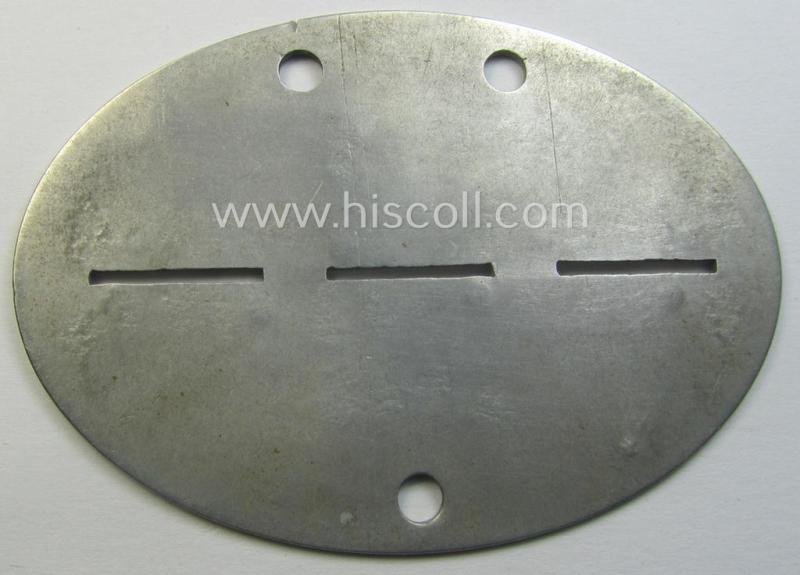 Aluminium-based, WH (Heeres-) transport (ie. 'Nachshub'-) related ID-disc, bearing the clearly stamped unit-designation: '4./Kf.Ers.Abt. 6' and that comes stored in its period- (and personalised!) pouch as issued and/or worn — image 3
