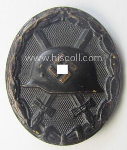 Moderately used- and/or worn, black-class wound-badge (or: 'Verwundeten-Abzeichen in Schwarz') …