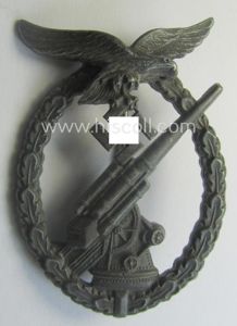 Moderately used, 'Feinzink'-based example of a WH (Luftwaffe) 'Flakkampfabzeichen' being …