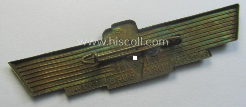 HJ/BDM (ie. 'Hitlerjugend' or: 'Bund Deutscher Mädel') day-badge (ie. 'tinnie' or: 'Veranstaltungsabzeichen') being a non-maker-marked example depicting a stylised eagle and bearing the text: '14. 15.Juli - Würzburg - 1934' — image 2