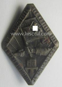 Silverish-bronze-toned, HJ (ie. 'Hitlerjugend') related 'tinnie' being a maker- (ie. …