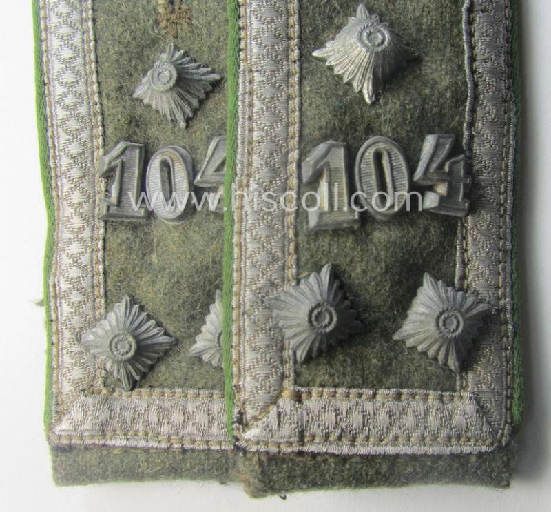 Pair of mid-war-period- (ie. 'M43'-pattern), WH (Heeres) NCO-type shoulderstraps: 'Stabsfeldwebel des Grenadier-Rgts. 104' (part of the 47. Infanterie-Div.') — image 2