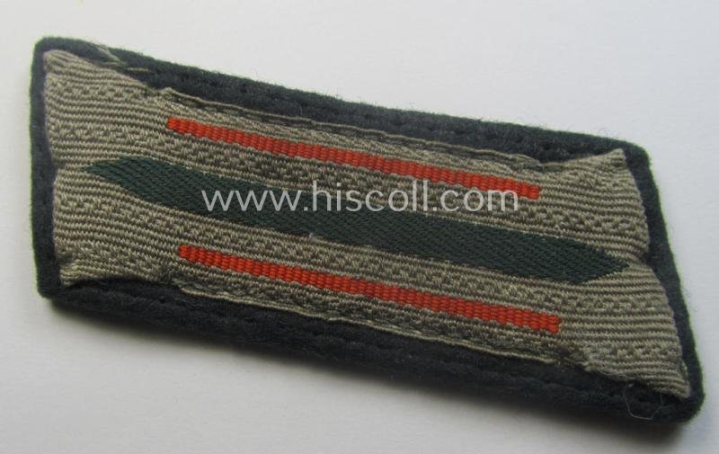 Pair of early-war-period, WH (Heeres) 'M40'-pattern collar-patches (ie. 'Einheitskragenspiegel') as piped in the bright-orange-coloured branchcolour as intended for usage by a: 'Soldat der Feldgendarmerie-Trpn.' — image 2