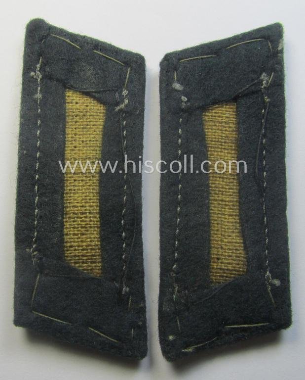 Pair of early-war-period, WH (Heeres) 'M40'-pattern collar-patches (ie. 'Einheitskragenspiegel') as piped in the bright-orange-coloured branchcolour as intended for usage by a: 'Soldat der Feldgendarmerie-Trpn.' — image 3