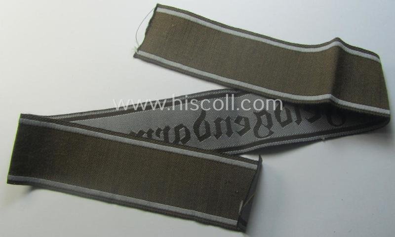 Hardly ie. never worn example of a WH (Heeres) cuff-title ie. armband (ie. 'Ärmelstreifen') entitled: 'Feldgendarmerie' (being a typical 'BeVo'-woven example) — image 4