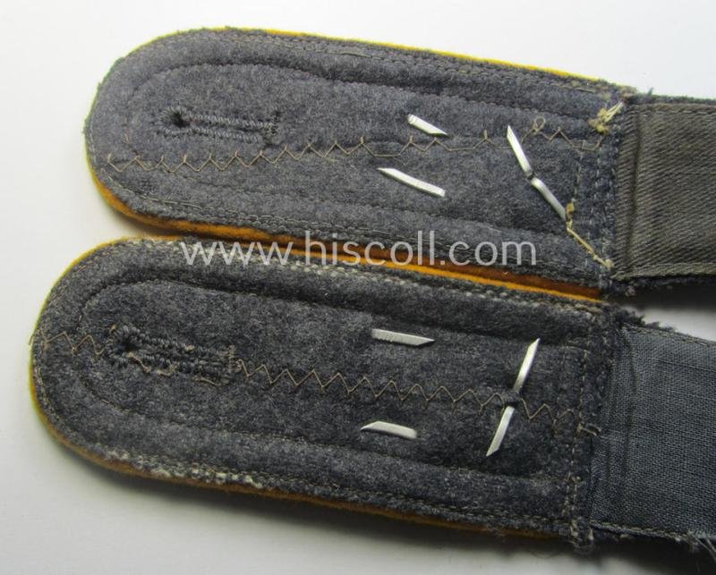 Very unusually seen, pair of WH (Luftwaffe) NCO-type, neatly 'cyphered' shoulderstraps as was intended for usage by a: 'Feldwebel der Flieger- o. Fallschirmjäger-Truppen u. Mitglied einer Unteroffiziersschule' — image 4