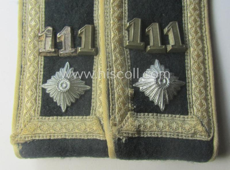 Pair of WH (Heeres) neatly 'cyphered', 'M40'-pattern NCO-type shoulderstraps: 'Feldwebel des Infanterie-Rgts. 111' (part of the '35. Inf.Div.') — image 2