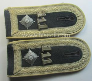Pair of WH (Heeres) neatly 'cyphered', 'M40'-pattern NCO-type shoulderstraps: 'Feldwebel …