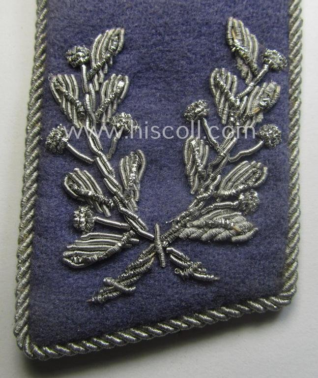 Moderately used - fully matching and scarcely found! - 'Luftschutz' (ie. RLB-related-) officers'-pattern- and hand-embroidered collar-tab-pair ('Kragenspiegelsatz') and dito board as intended for an: 'RLB-Luftschutzführer' — image 2