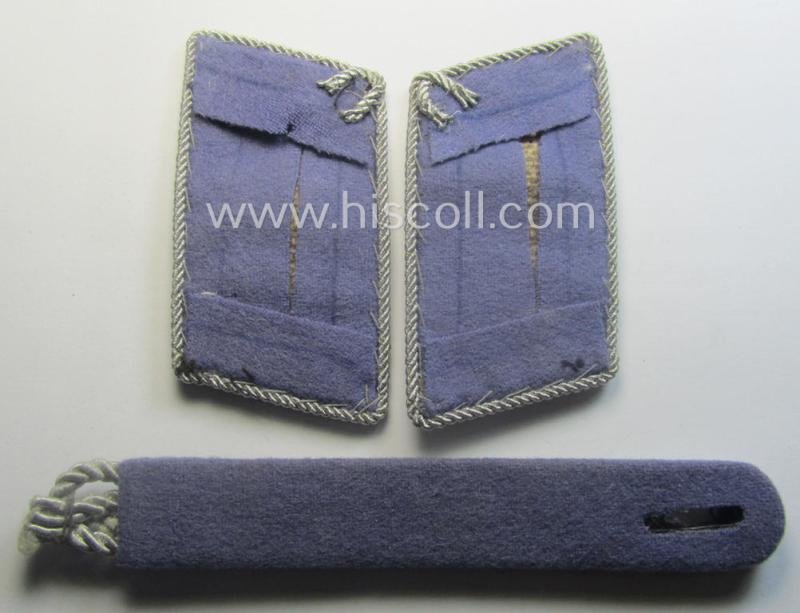 Moderately used - fully matching and scarcely found! - 'Luftschutz' (ie. RLB-related-) officers'-pattern- and hand-embroidered collar-tab-pair ('Kragenspiegelsatz') and dito board as intended for an: 'RLB-Luftschutzführer' — image 3