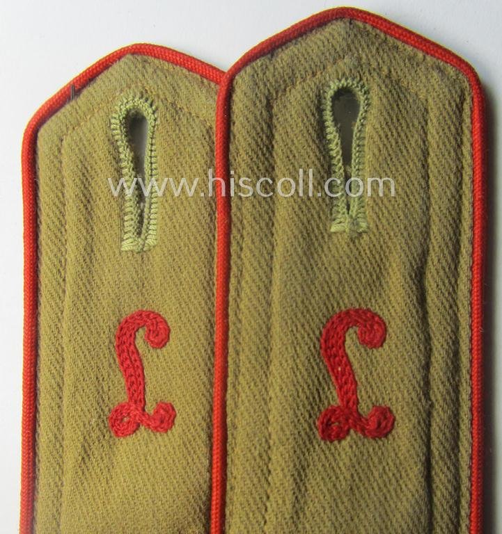 Fully matching - and truly rarely encountered! - early-pattern- and neatly 'cyphered' pair of 'Allgemeine-HJ' (ie. 'Hitlerjugend') shoulderstraps for usage by a: 'Kameradschaftsführer' who was attached to the: 'Leibstandarte München' — image 2