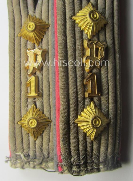 Pair of WH (Heeres) 'cyphered' officers'-type shoulderboards: 'Hauptmann der Reserve des Panzerjäger-Abts. 1' (having a rarely seen pair of smaller-sized 'P'-cyphers ie. 'Ziffern' period-attached) — image 2